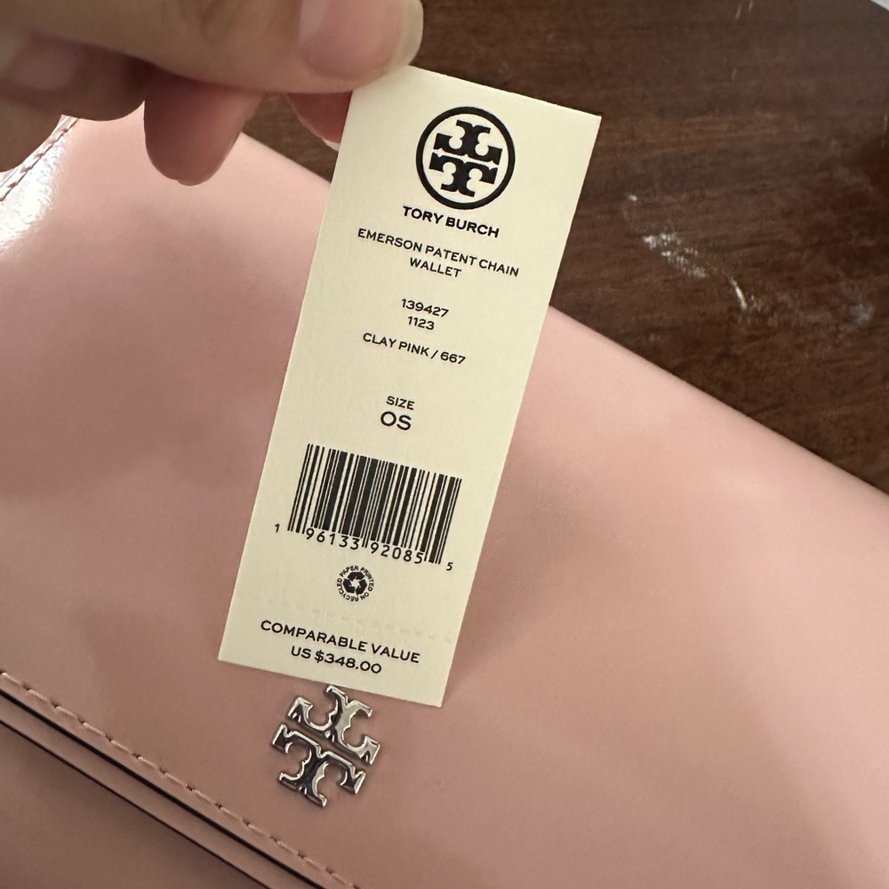 Tory Burch Emerson Chain Wallet Patent Leather Crossbody - Picture 6 of 6